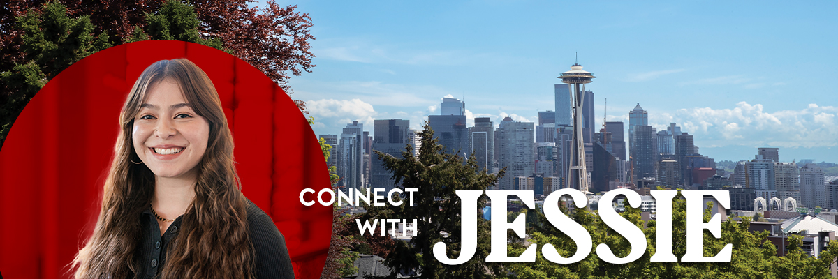 Headshot of Jennifer Bautista in front of Seattle skyline