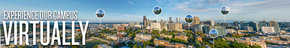Experience our Campus Virtually with an aerial view of Seattle U's campus